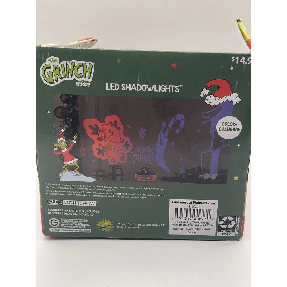 The Grinch Dr Seuss LED Shadowlights Projector‎ Christmas Holiday Lightshow New